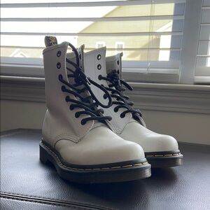Dr. Martens White Lace-Up Boots